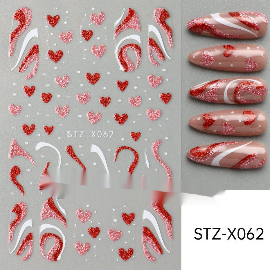 New Nail Beauty Black And Silver Strip Sticker