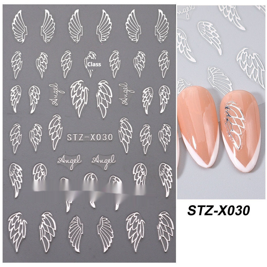 New Nail Beauty Black And Silver Strip Sticker