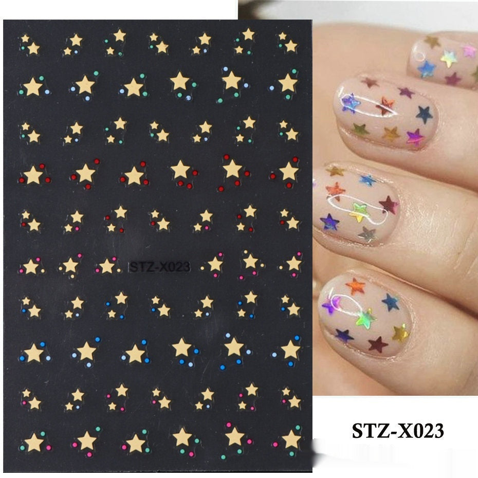 New Nail Beauty Black And Silver Strip Sticker