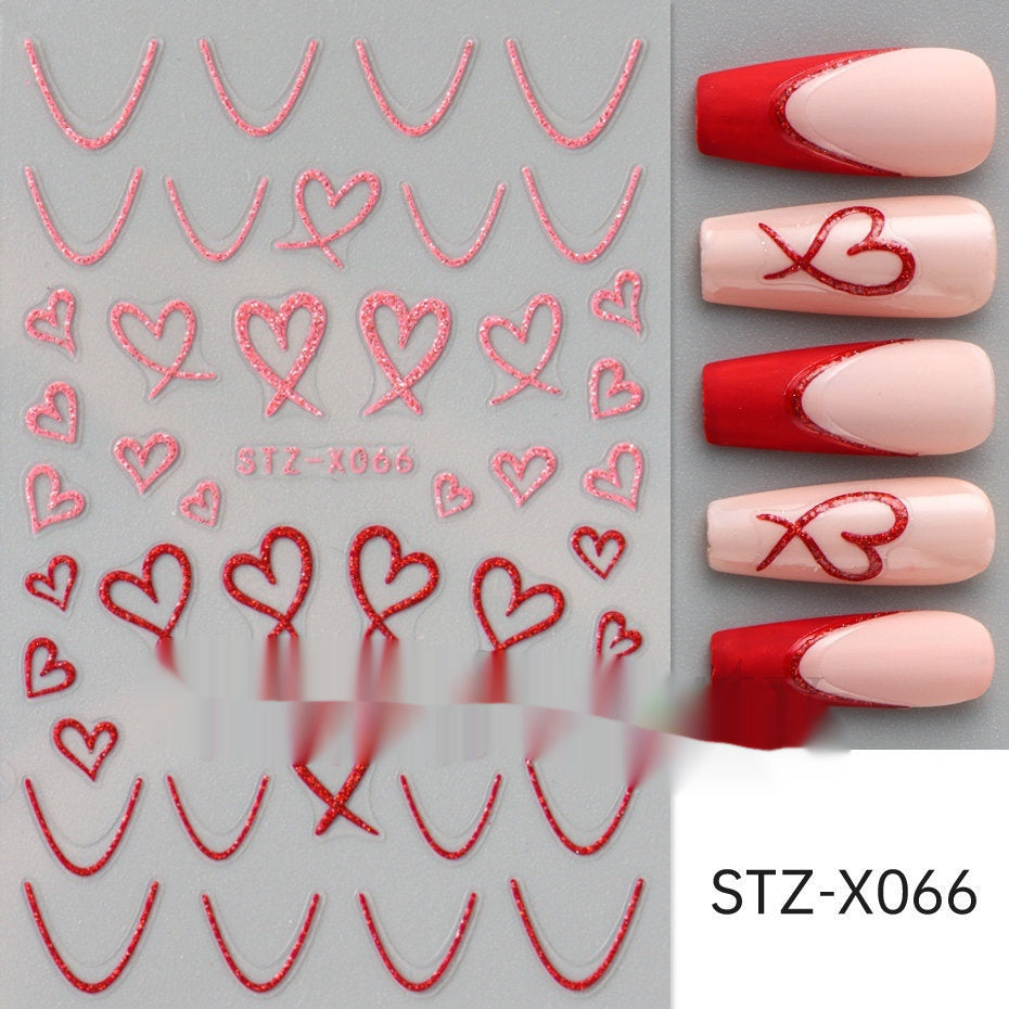 New Nail Beauty Black And Silver Strip Sticker