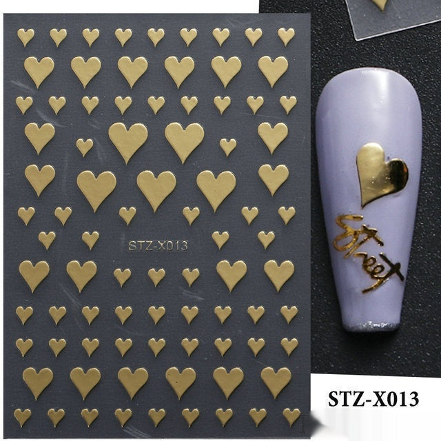 New Nail Beauty Black And Silver Strip Sticker