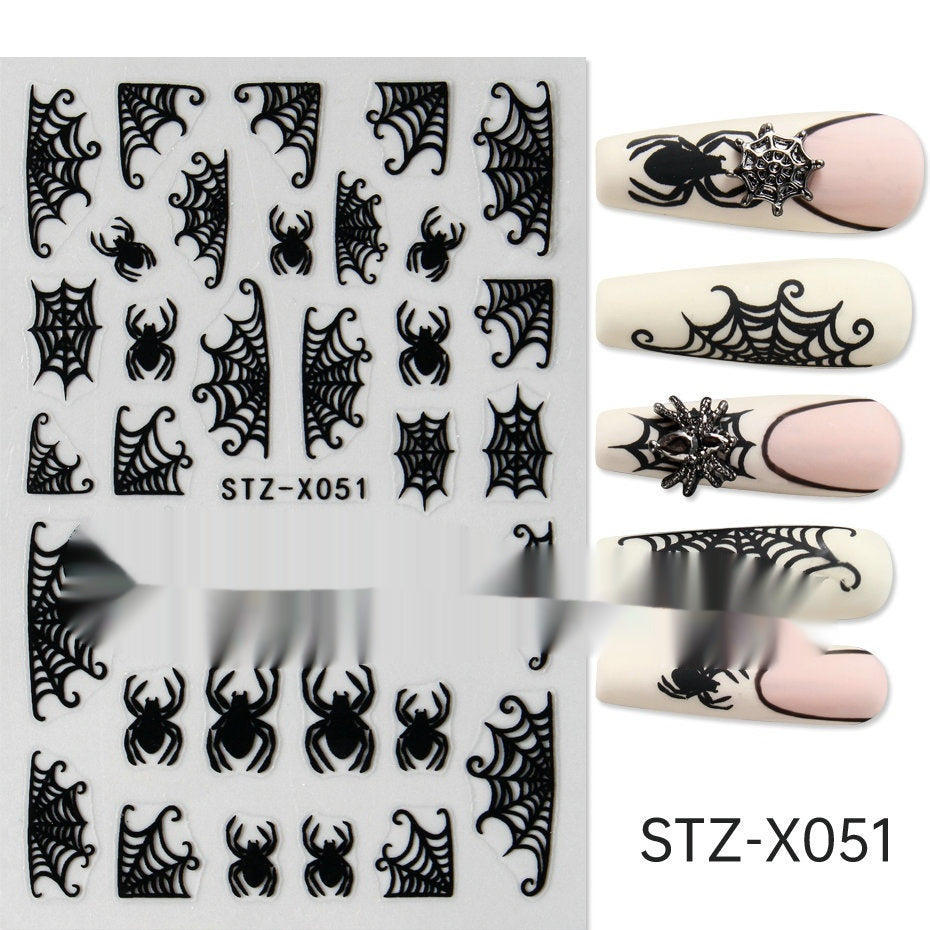 New Nail Beauty Black And Silver Strip Sticker
