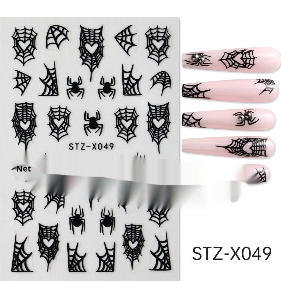 New Nail Beauty Black And Silver Strip Sticker