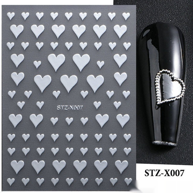 New Nail Beauty Black And Silver Strip Sticker