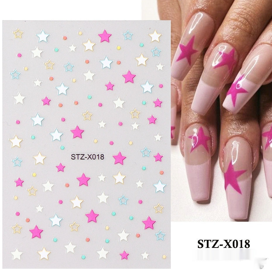 New Nail Beauty Black And Silver Strip Sticker