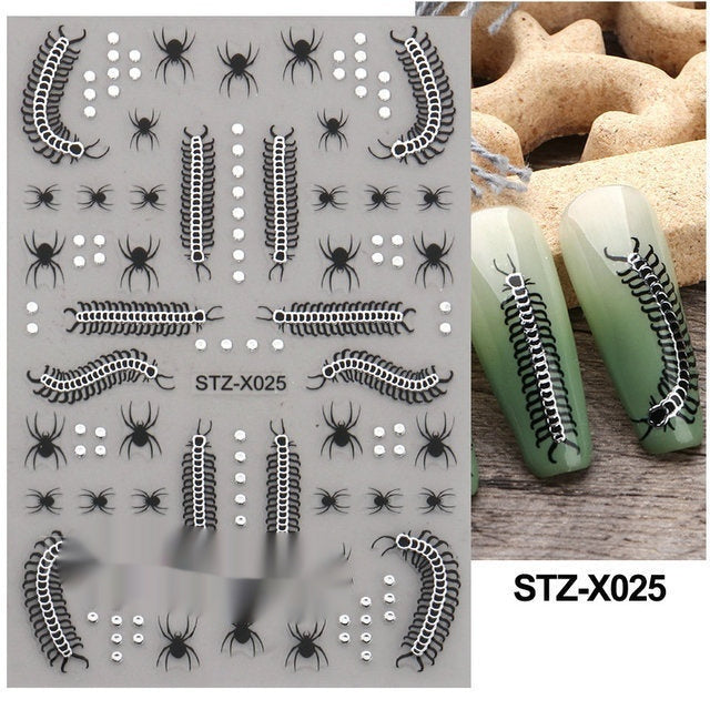 New Nail Beauty Black And Silver Strip Sticker