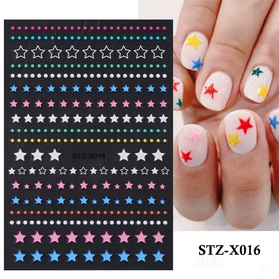 New Nail Beauty Black And Silver Strip Sticker