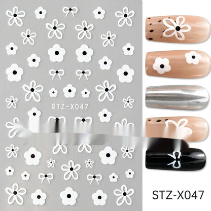 New Nail Beauty Black And Silver Strip Sticker