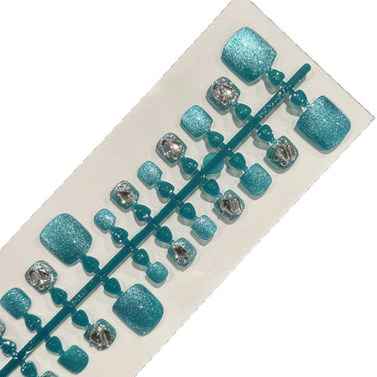 Toenail Wear Armor Blue With Diamond Finished Product