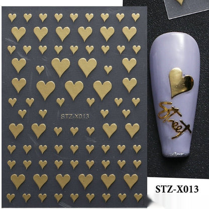 New Nail Beauty Black And Silver Strip Sticker
