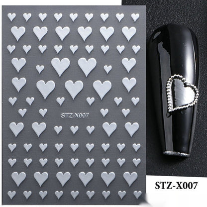 New Nail Beauty Black And Silver Strip Sticker