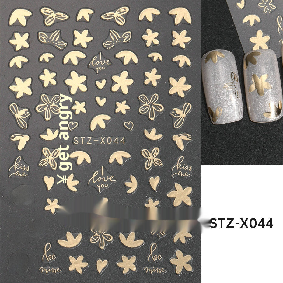 New Nail Beauty Black And Silver Strip Sticker